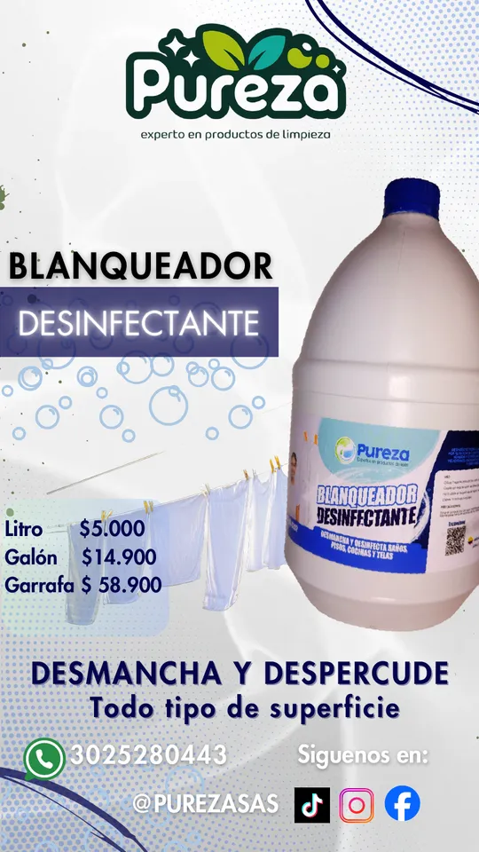 Blanqueador desinfectante Pureza