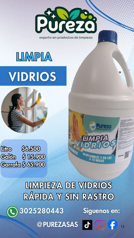Limpia vidrios Pureza